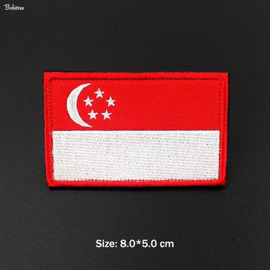 Bobitree Embroidered National Flag Patch Singapore | KNAMAO.