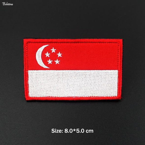 Bobitree Embroidered National Flag Patch Singapore | KNAMAO.