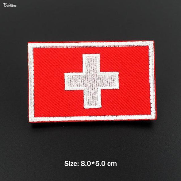 Bobitree Embroidered National Flag Patch Switzerland | KNAMAO.