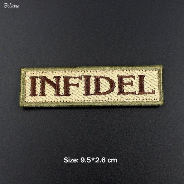 Bobitree Tactical Morale Embroidered Patch Infidel Tan | KNAMAO.