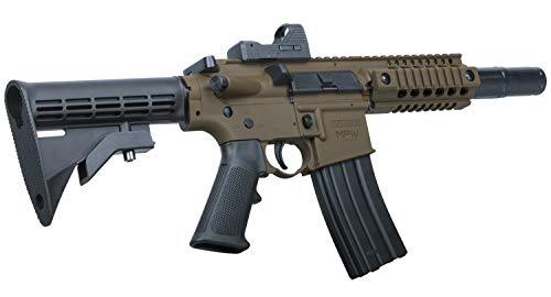 Bushmaster BMPWX Full Auto MPW CO2-Powered BB Air Rifle With Dual Action Capability And Red Dot Sight Black-FDE | KNAMAO.