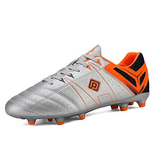 DREAM PAIRS Men's 160471-M Silver-Orange-Black Sport Cleats | KNAMAO.