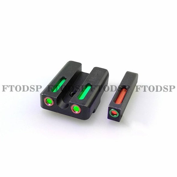 FTODSP Tactical Fiber Optic Front And Rear Red/Green Dot Sights - KNAMAO