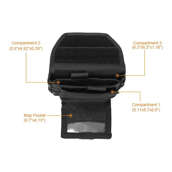 FUNANASUN Tactical MOLLE Command Pouch Black | KNAMAO.