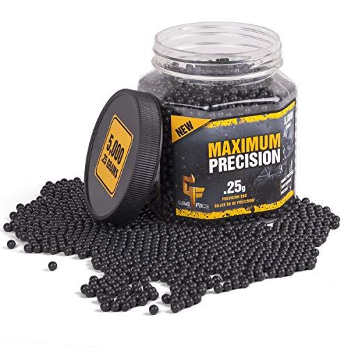 GameFace 25GPB5J Maximum Precision Heavy-Weight .25-Gram Black Airsoft BBs 5000pcs | KNAMAO.