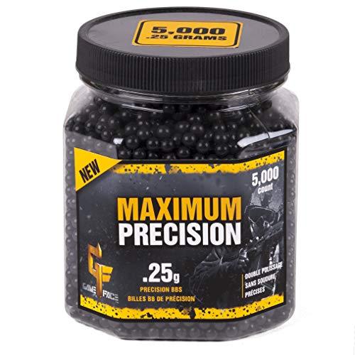 GameFace 25GPB5J Maximum Precision Heavy-Weight .25-Gram Black Airsoft BBs 5000pcs | KNAMAO.