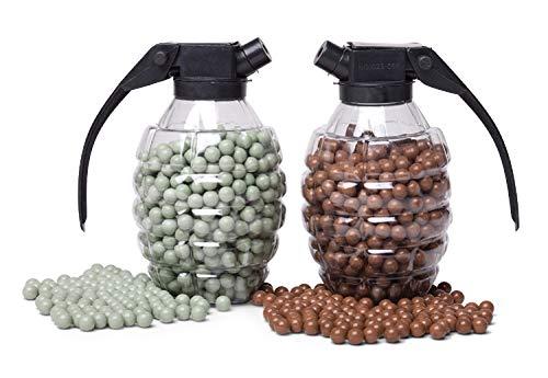 GameFace GFHG Grenade-Style Airsoft BB 800pcs Green-Brown 2-Pack | KNAMAO.