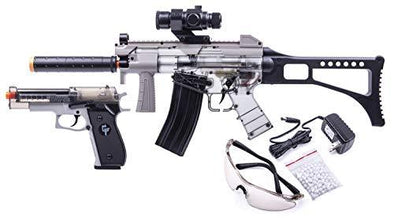 GameFace GFRPKTGS Ghost Affliction Full-Auto Airsoft BB SMG-Pistol Kit Grey-Smoke | KNAMAO.