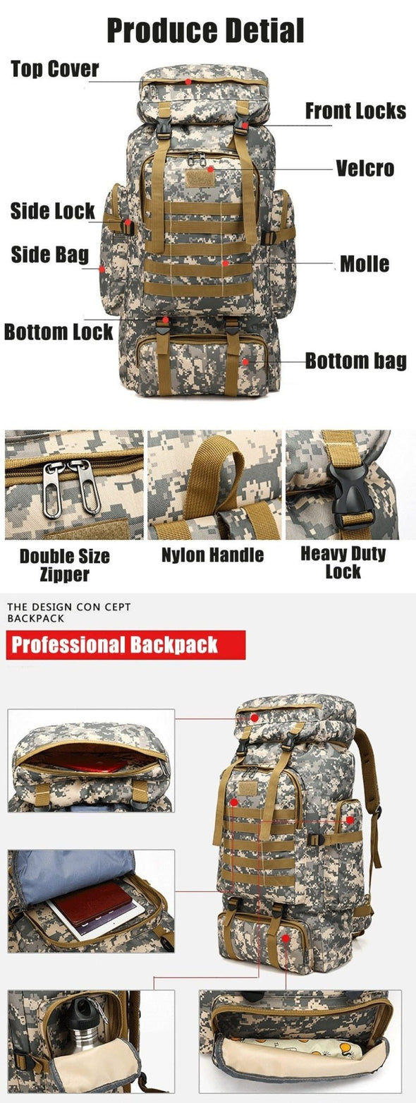 IMOK 0711BBLD02 Tactical Military Hiking Backpack 80L | KNAMAO.