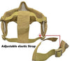 Jadedragon PJ Tactical Fast Helmet + Protect Ear Foldable Double Straps Half Face Mesh Mask + Goggle A TACS-AU | KNAMAO.
