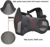 Jadedragon PJ Tactical Fast Helmet + Protect Ear Foldable Double Straps Half Face Mesh Mask + Goggle Black | KNAMAO.