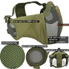 Jadedragon PJ Tactical Fast Helmet + Protect Ear Foldable Double Straps Half Face Mesh Mask + Goggle Green | KNAMAO.