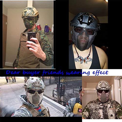 Jadedragon PJ Tactical Fast Helmet + Protect Ear Foldable Double Straps Half Face Mesh Mask + Goggle Green | KNAMAO.