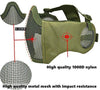 Jadedragon PJ Tactical Fast Helmet + Protect Ear Foldable Double Straps Half Face Mesh Mask + Goggle Green | KNAMAO.