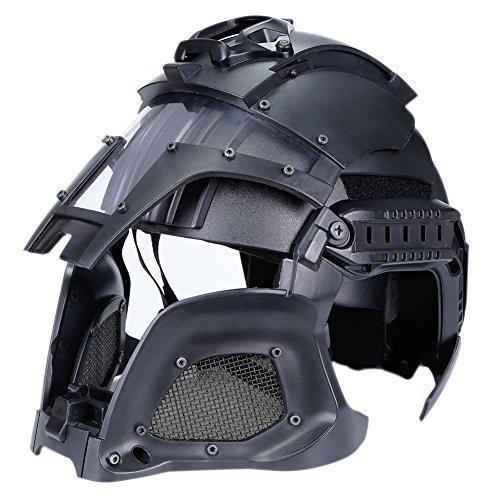 LEJUNJIE Airsoft Tactical Military Full Face Mask Helmet Black | KNAMAO.