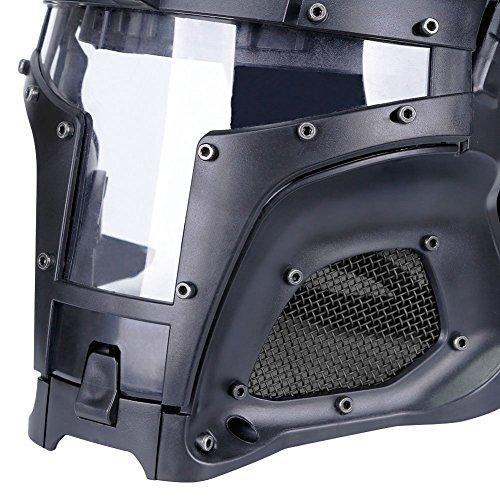 LEJUNJIE Airsoft Tactical Military Full Face Mask Helmet Black | KNAMAO.