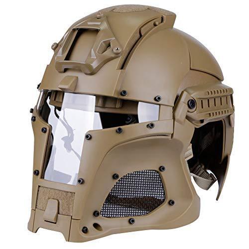 LEJUNJIE Airsoft Tactical Military Full Face Mask Helmet Coyote | KNAMAO.