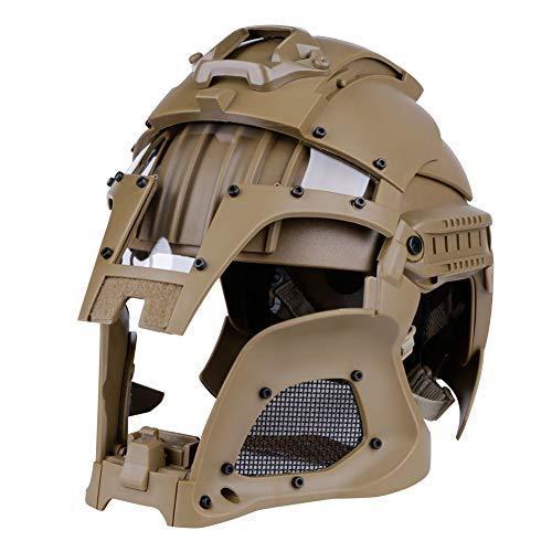 LEJUNJIE Airsoft Tactical Military Full Face Mask Helmet Coyote | KNAMAO.