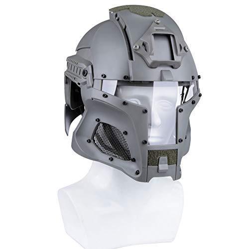 LEJUNJIE Airsoft Tactical Military Full Face Mask Helmet Grey | KNAMAO.