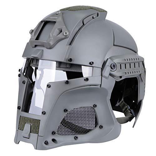 LEJUNJIE Airsoft Tactical Military Full Face Mask Helmet Grey | KNAMAO.