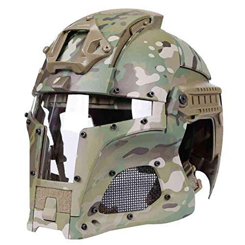 LEJUNJIE Airsoft Tactical Military Full Face Mask Helmet Multicam | KNAMAO.