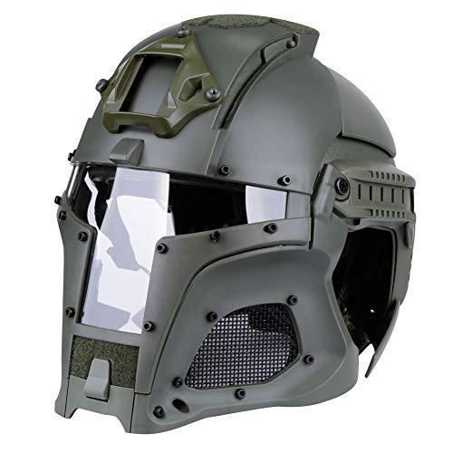 army full face motorcycle helmet LEJUNJIE Airsoft Tactical Military Full Face Mask Helmet Olive Drab