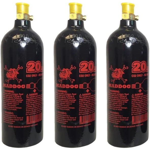 Maddog 20 Oz Refillable Aluminum CO2 Paintball Tank Black | KNAMAO.