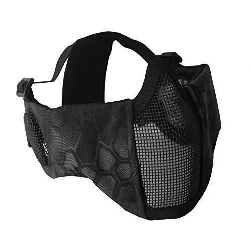 NO B Tactical Foldable Mesh Mask with Ear Protection for Airsoft Paintball with Adjustable Baseball Cap Camouflage Dark | KNAMAO.