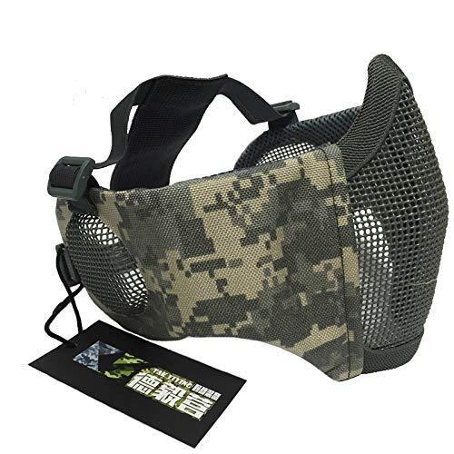 NO B Tactical Foldable Mesh Mask with Ear Protection for Airsoft Paintball with Baseball Cap ACU | KNAMAO.