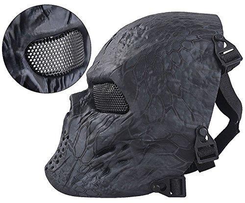 Outgeek Tactical Airsoft Mesh Mask Black Camou | KNAMAO.