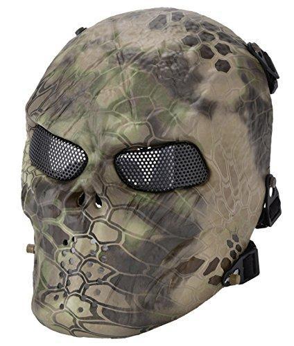 Outgeek Tactical Airsoft Mesh Mask Protective Full Face Costume Mask kryptek highlander | KNAMAO.