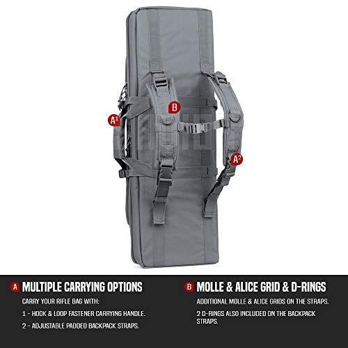 Savior Equipment American Classic Tactical Double Long Rifle Gun Bag Firearm 42 Inch Ash-Grey | KNAMAO.