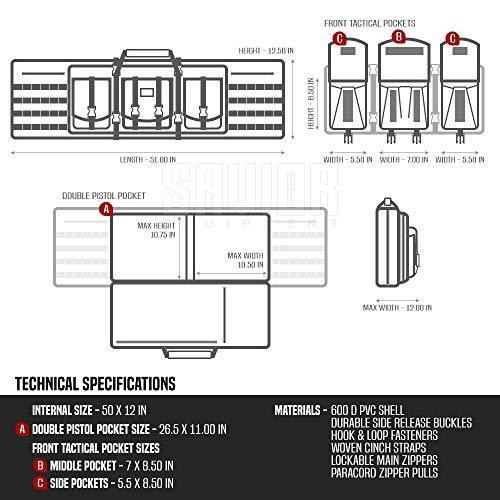 Savior Equipment American Classic Tactical Double Long Rifle Gun Bag Firearm 42 Inch Ash-Grey | KNAMAO.