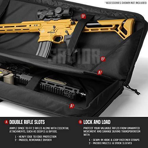 Savior Equipment American Classic Tactical Double Long Rifle Gun Bag Firearm 42 Inch Obsidian-Black | KNAMAO.