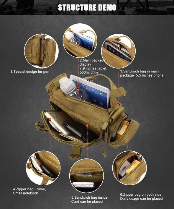 SINAIRSOFT 91838 Tactical Shoulder-Waist Pack | KNAMAO.