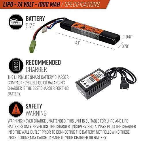 Valken Airsoft Battery LiPo 7.4v 1000mAh 30c Stick Style | KNAMAO.