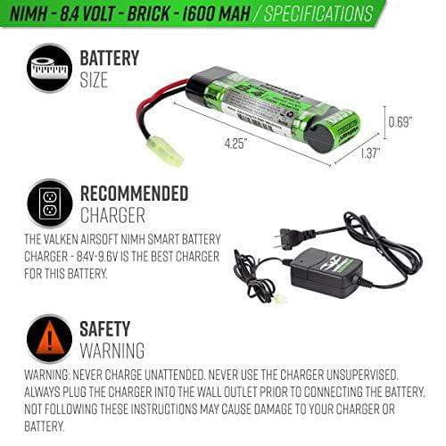 Valken Airsoft Battery NiMH 8.4v 1600mAh Mini Brick Style | KNAMAO.