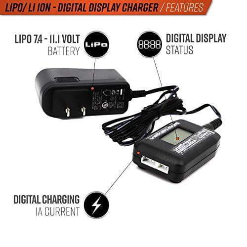 Valken Airsoft Li-Ion Lipo Smart Battery Charger Digital Display for 2-3 Cell Batteries | KNAMAO.