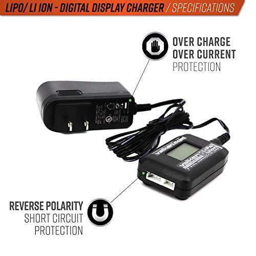 Valken Airsoft Li-Ion Lipo Smart Battery Charger Digital Display for 2-3 Cell Batteries | KNAMAO.
