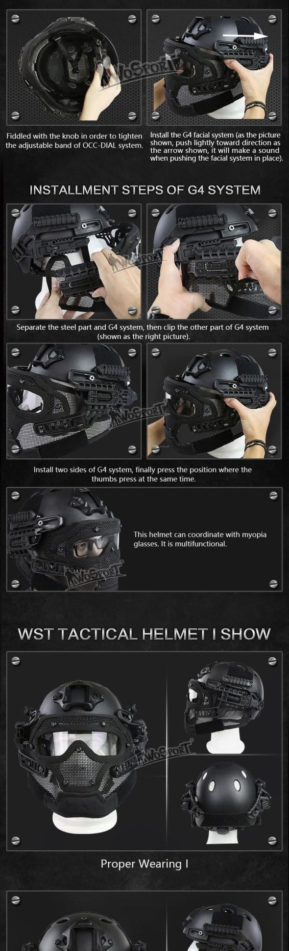 VULPO G4 Airsoft Tactical Helmet With Goggle | KNAMAO.